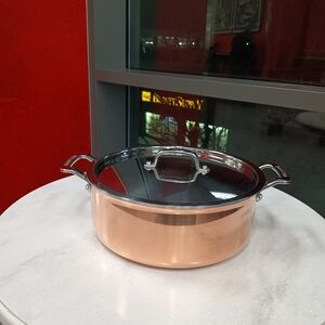 Copper Finish Covered Casserole Pan - Elegant Copper